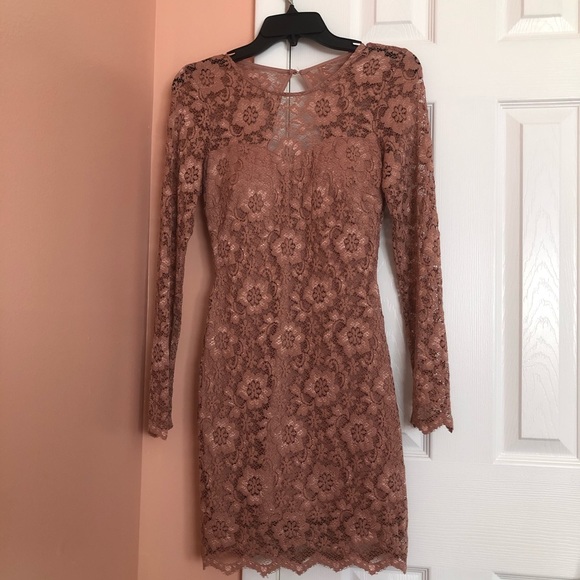 dusty rose lace dress